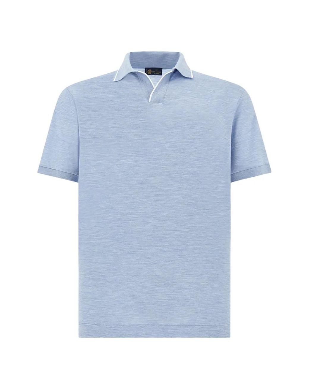 Paul & Shark Blue T-Shirt À Col Ouvert for men