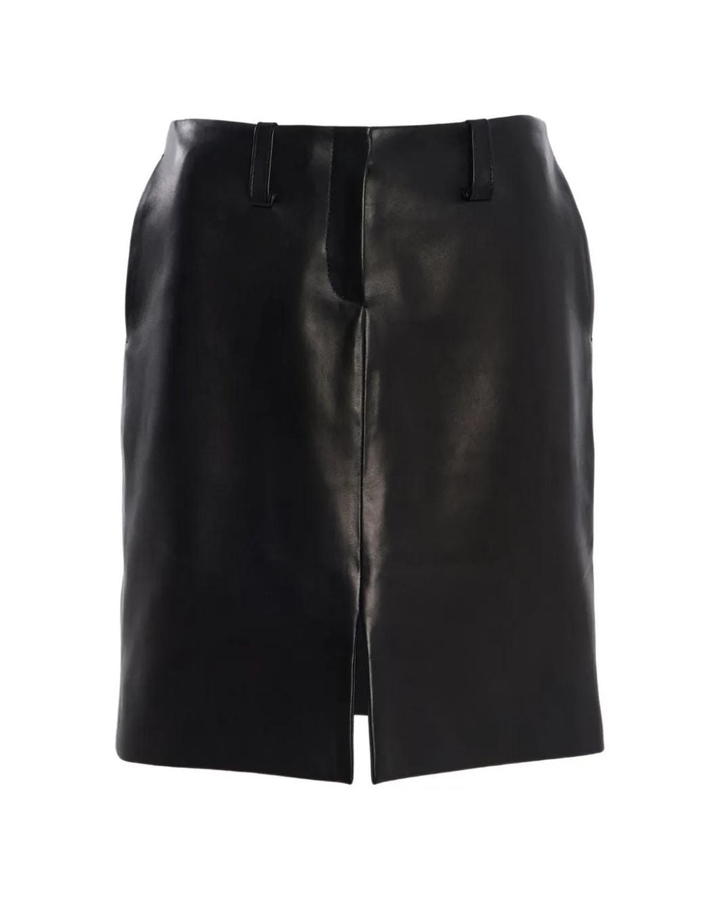 Brandon Maxwell Black Lex Leather Pencil Skirt