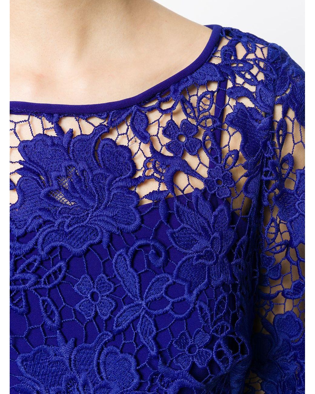 Vestido de fiesta de encaje Lauren by Ralph Lauren de Encaje de color Azul  | Lyst