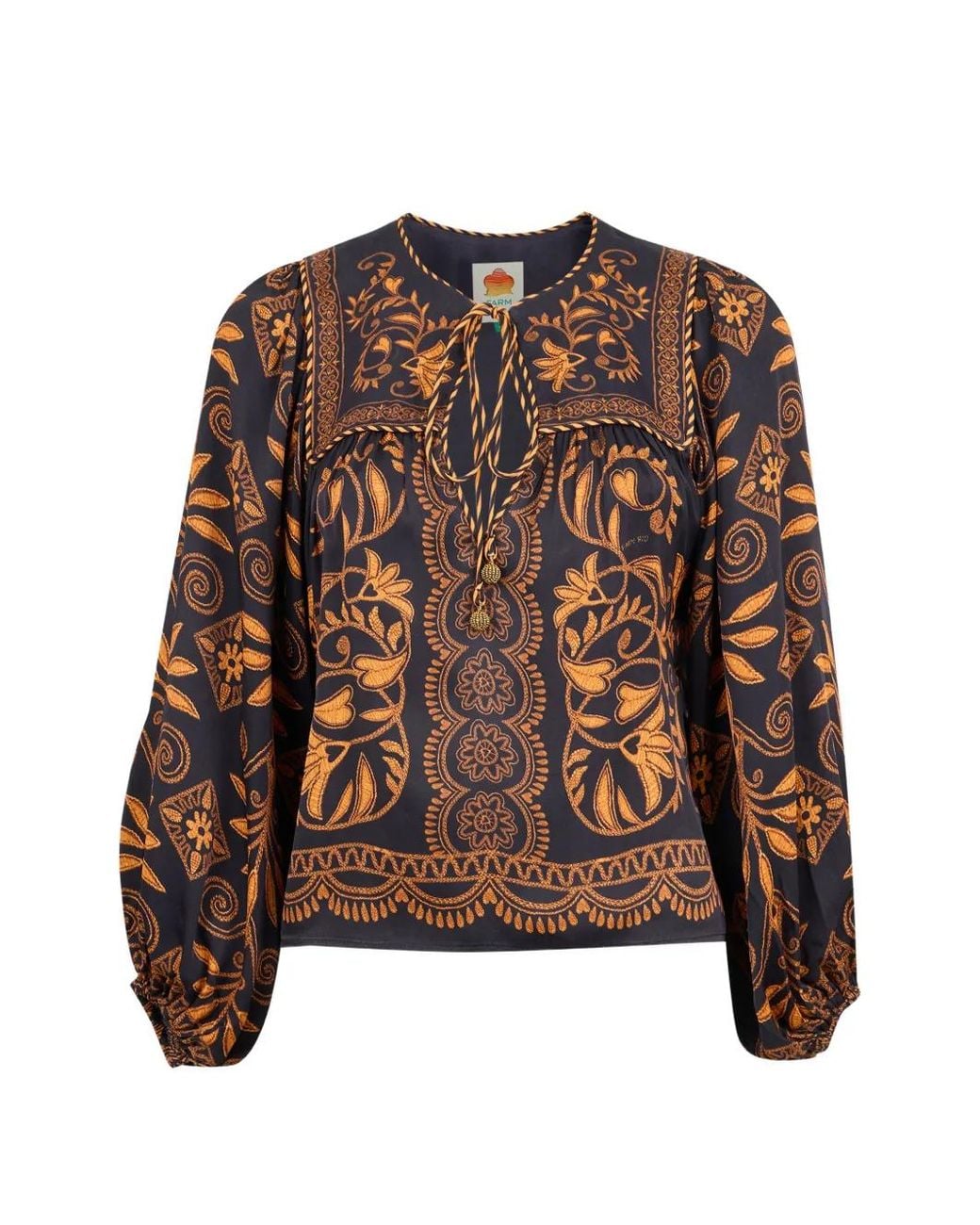 Farm Rio Brown Cornely Ainika Blouse