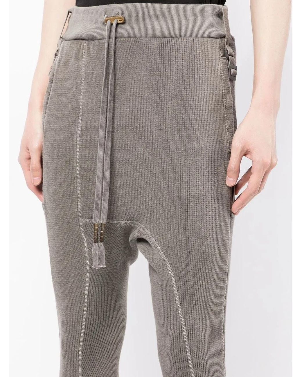 Boris Bidjan Saberi Gray Cropped Drop-Crotch Track Pants for men