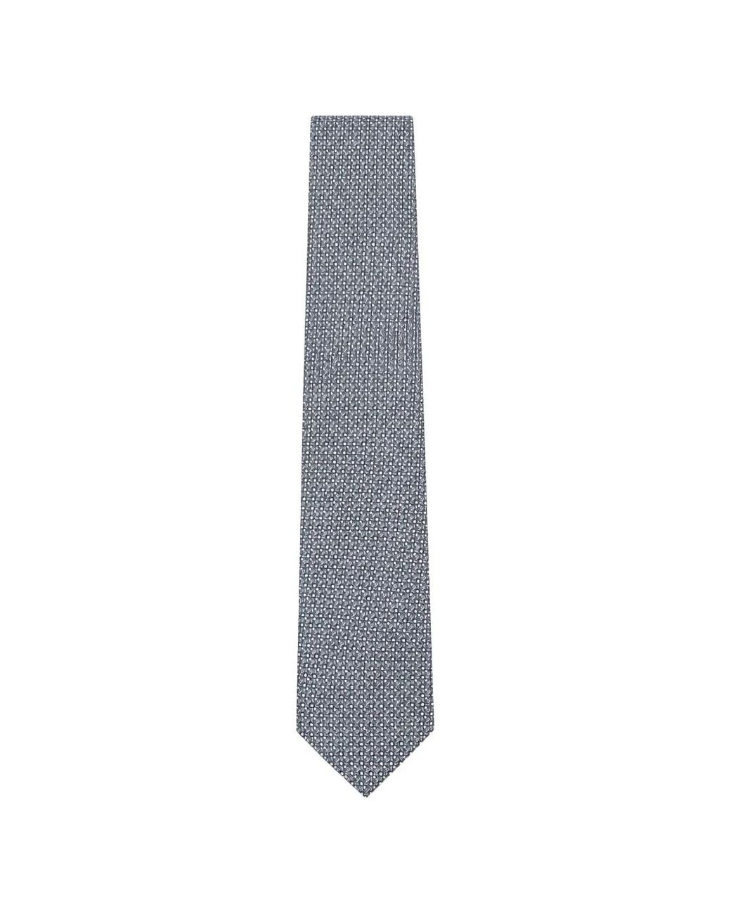 Tombolini White Geometric-Print Tie for men