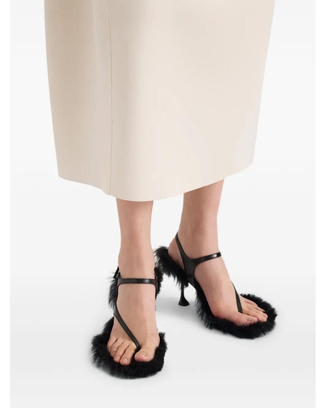 Proenza Schouler Black Tee 85 Thong Sandals