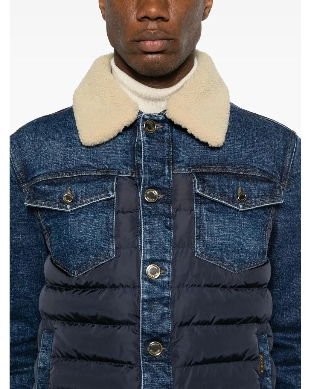 Moorer Blue Mondor Fur 104S Panelled Jacket for men