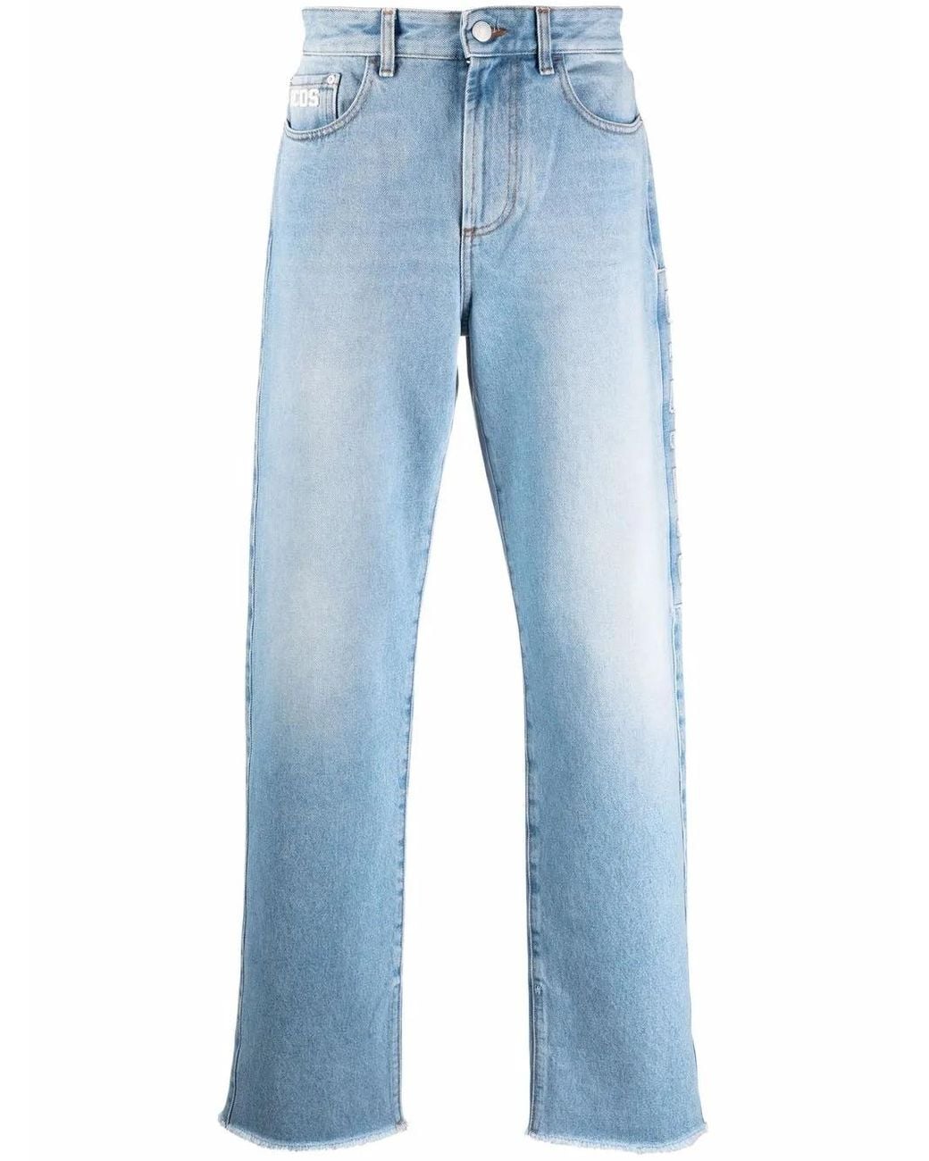 Gcds Blue Light-Wash Wide-Leg Jeans for men