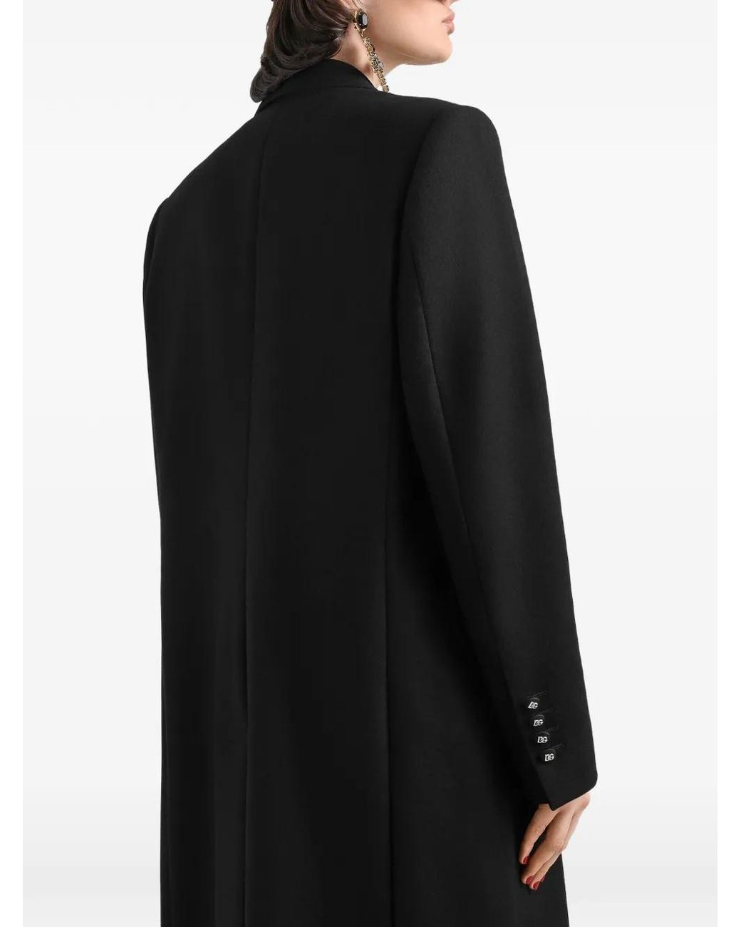Dolce & Gabbana Black Wool Coat