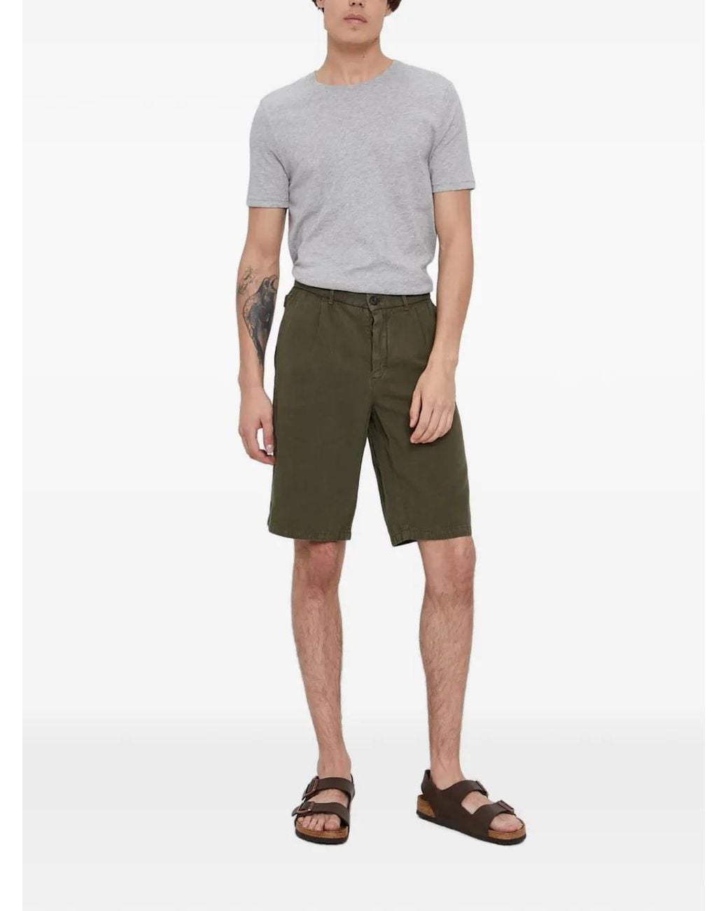 Sisley Green Button Shorts for men