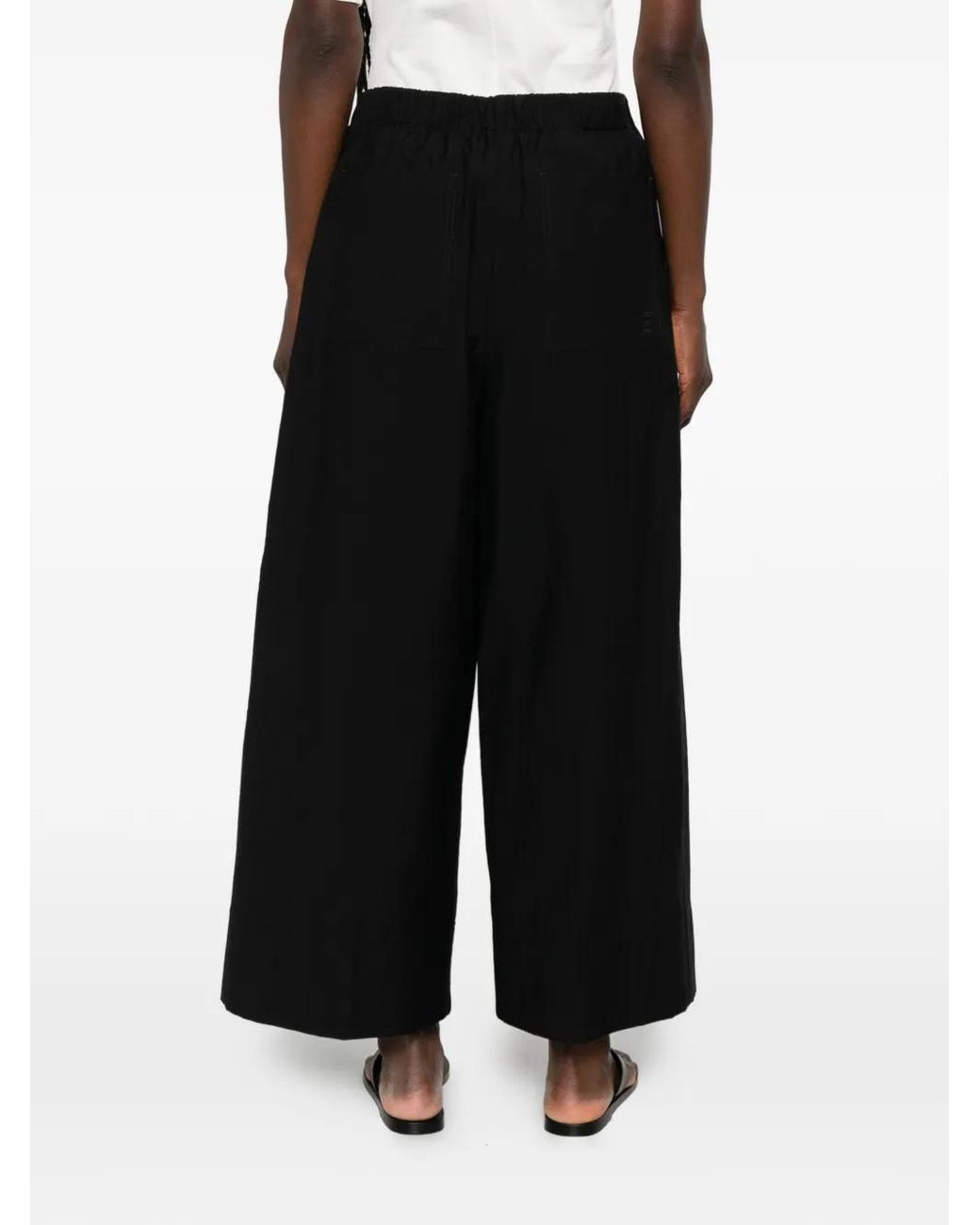Totême  Black Drawstring Patch-Pocket Trousers