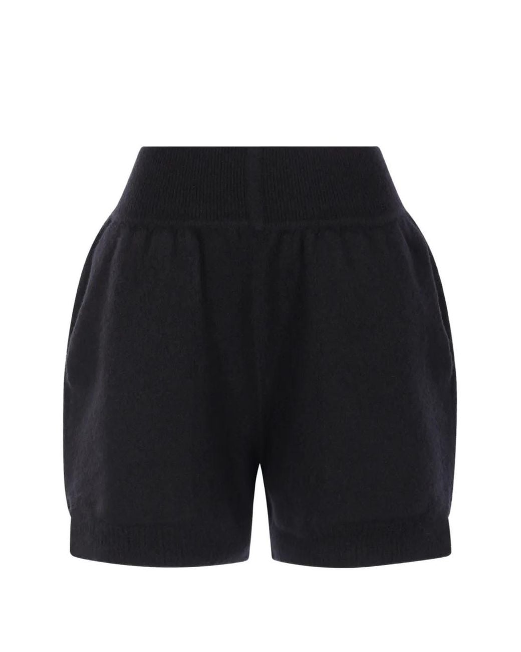 Rick Owens Black Ribbed-Trim Knitted Shorts
