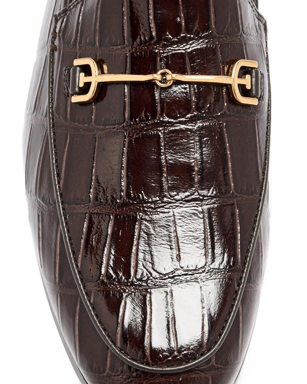 Sam Edelman Brown Loraine Croc-Effect Loafers