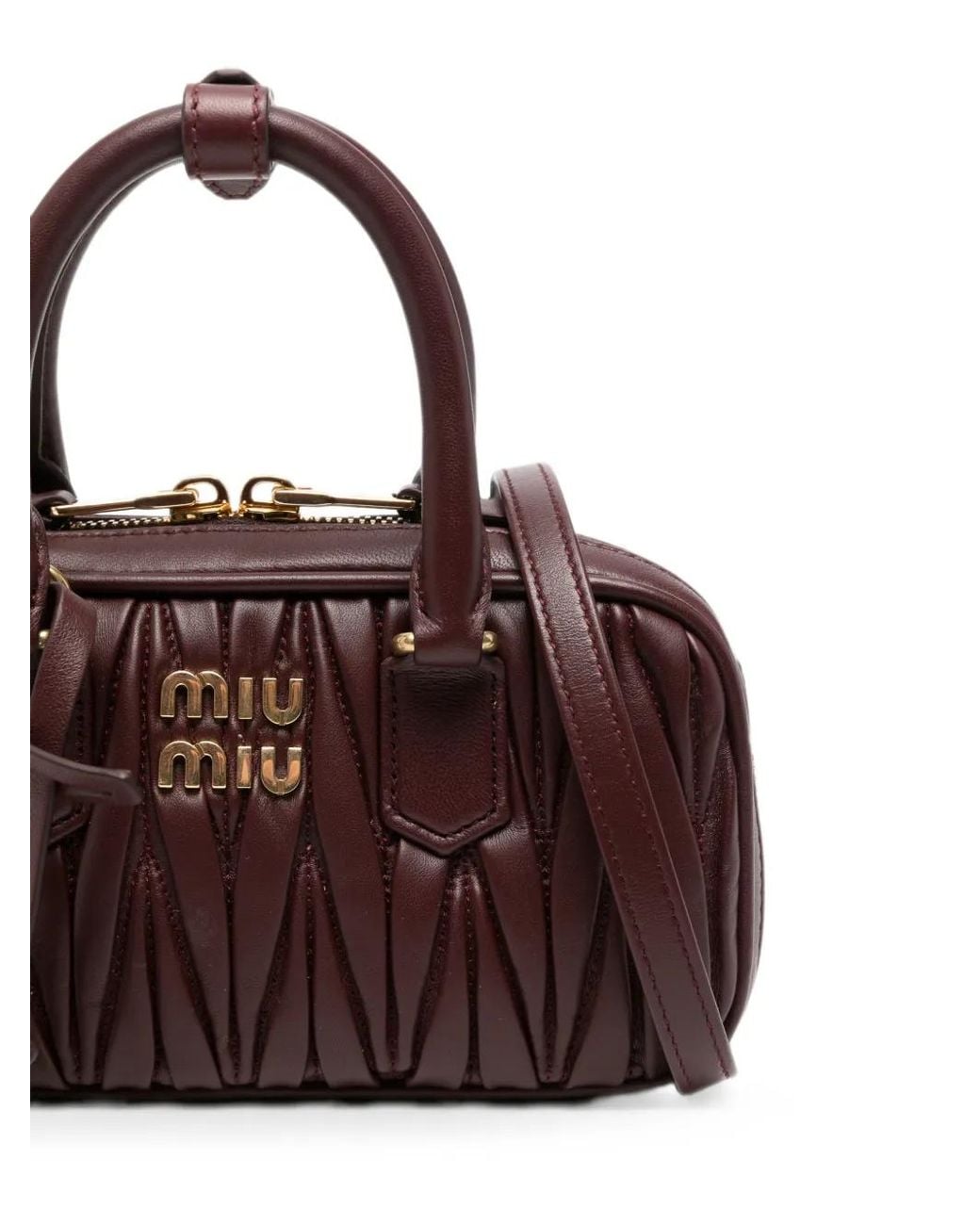 Miu Miu Brown Mini Sac À Main En Cuir