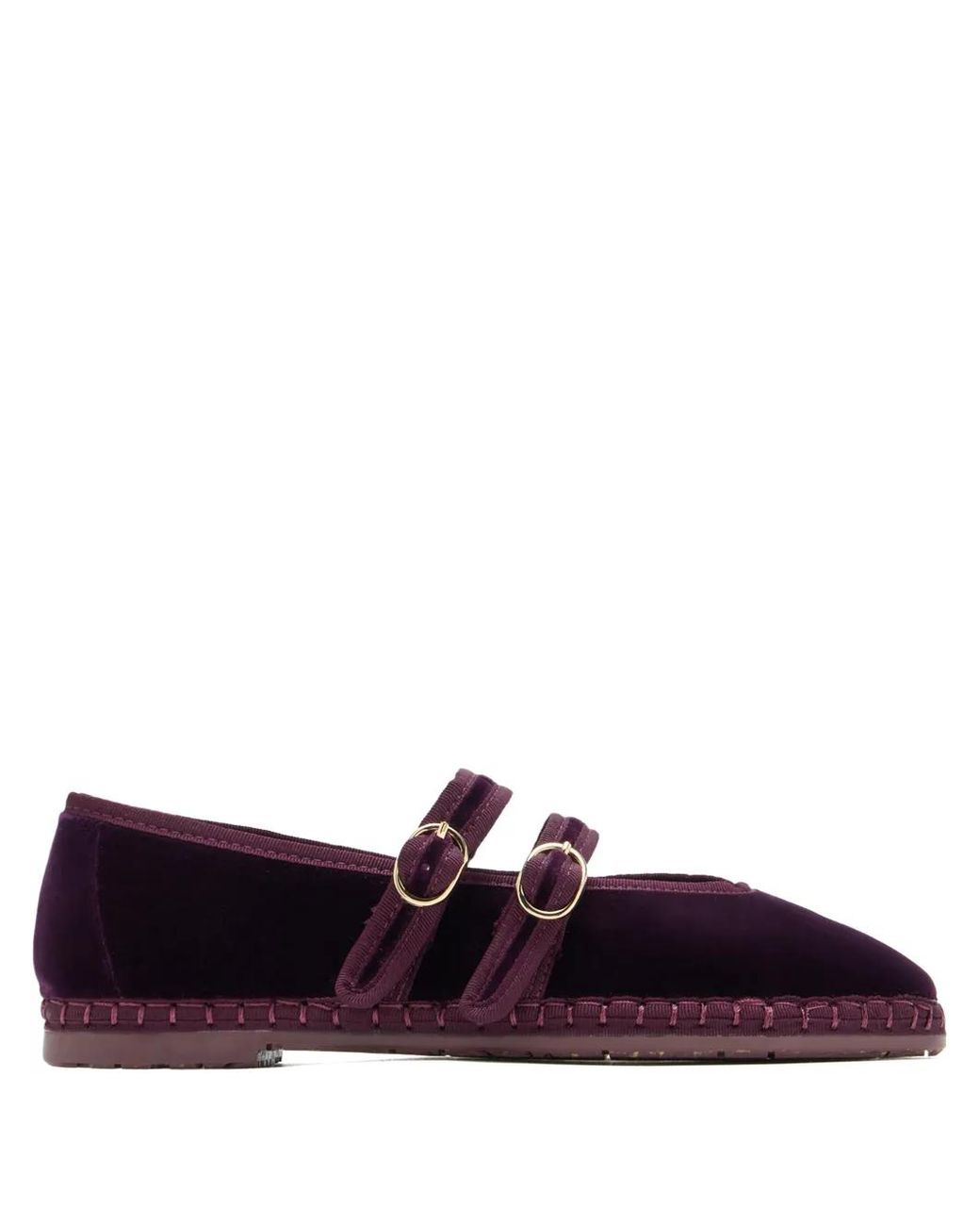 Flabelus Purple Claire Garnet Buckle Strap Espadrille