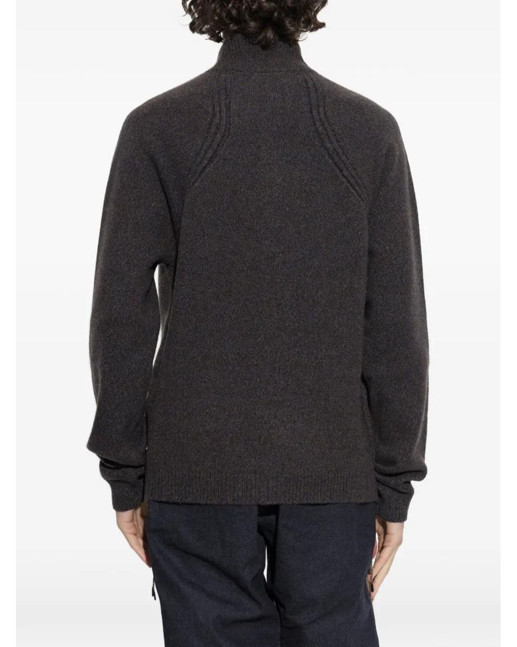 Sease Black Mouilné 2.0 Quarter-Zip Cashmere Sweater for men