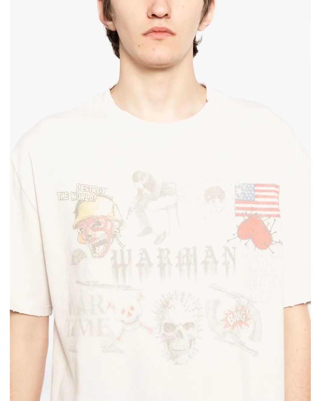 WARMAN White Crew Neck T-Shirt for men