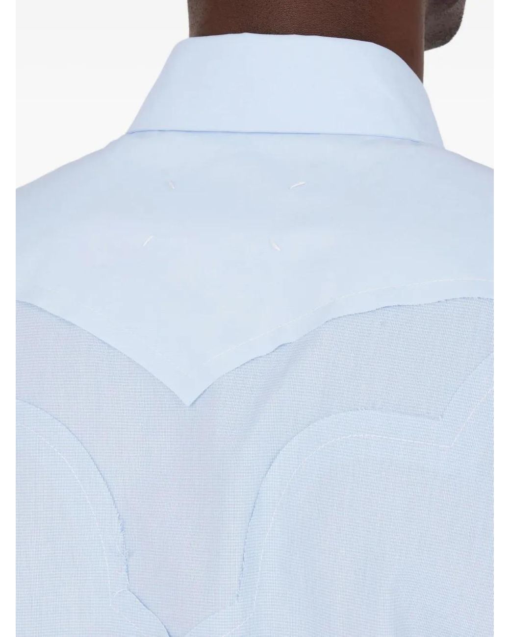 Maison Margiela Blue Shirt With Inserts for men