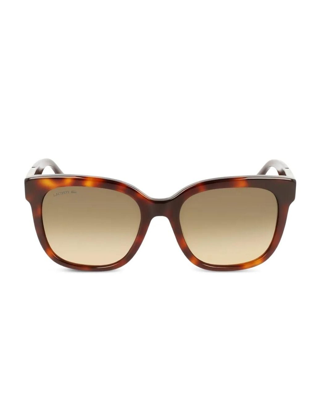 Lacoste Natural Eckige Sonnenbrille Mit Kroko-Effekt