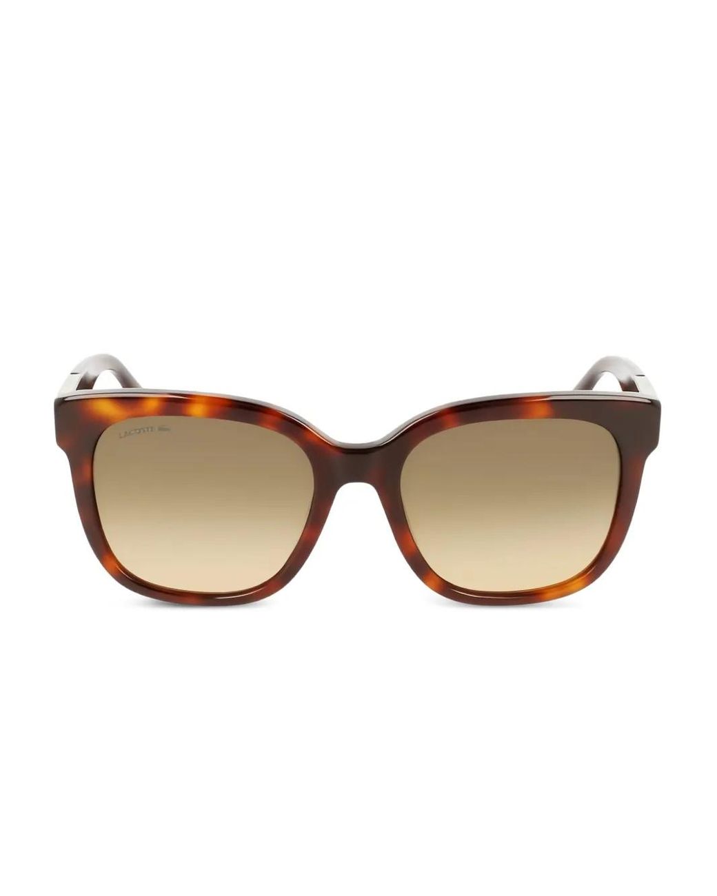 Lacoste Crocodile-Effect Square-Frame Sunglasses in Natural Lyst UK