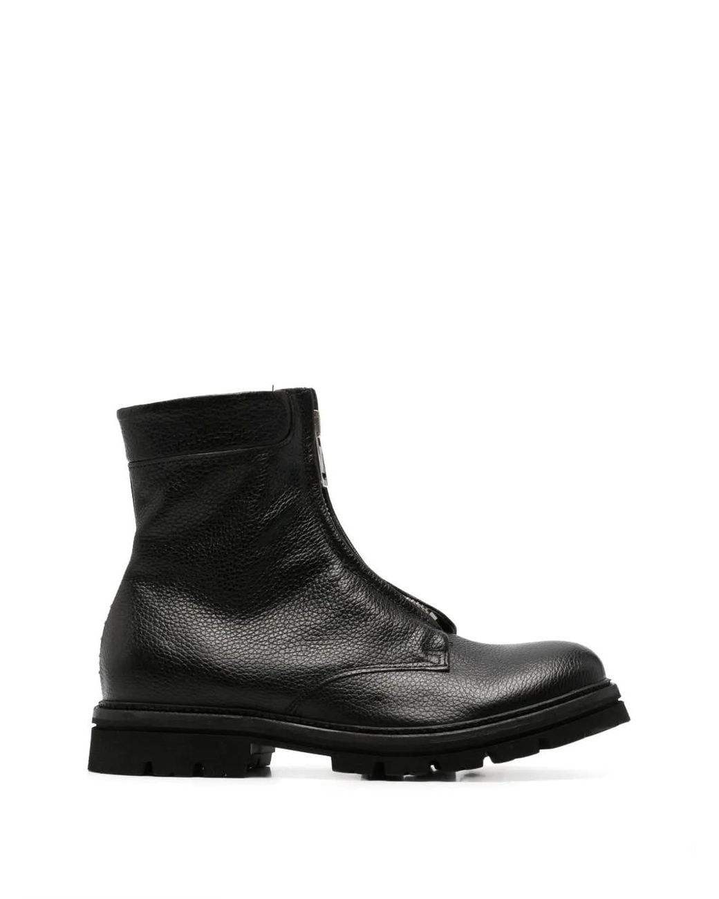 A.s.98 Black Bottes Zippées En Cuir for men