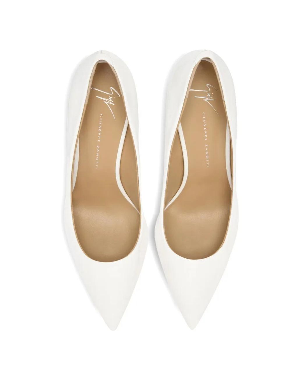 Giuseppe Zanotti White Lucrezia Leather Pumps