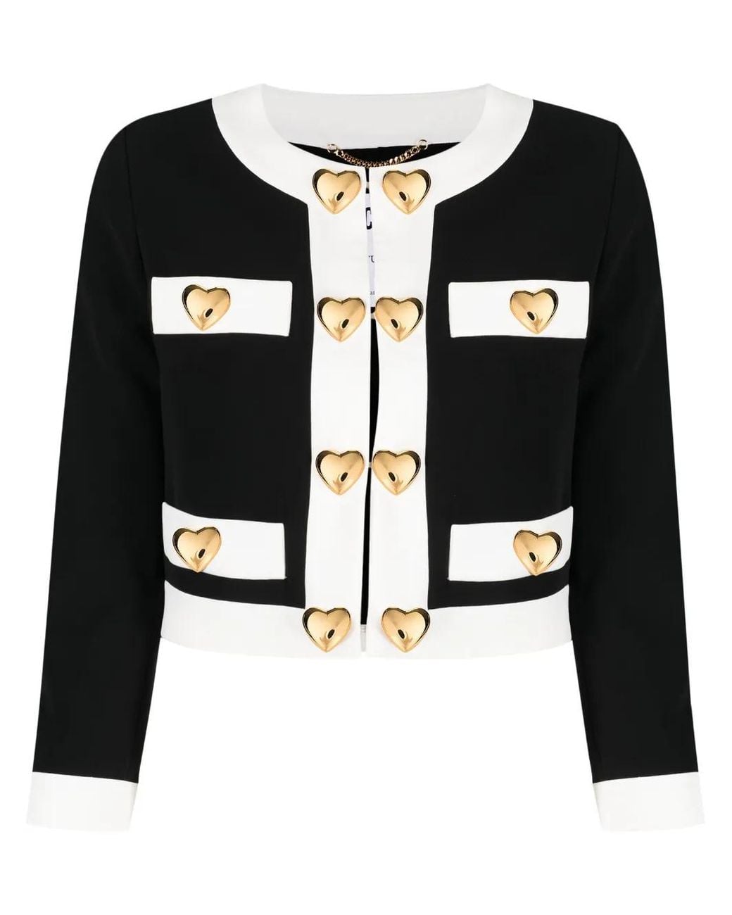 Moschino Black Heart-Embellished Cropped Jacket