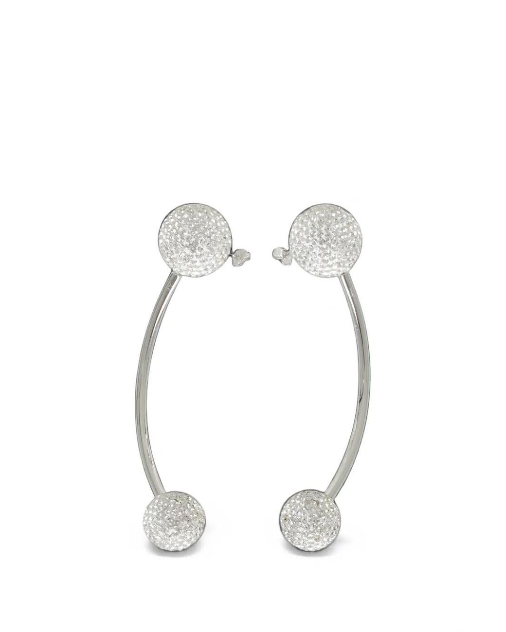 GIUSEPPE DI MORABITO White Crystal-Embellished Piercing Earrings