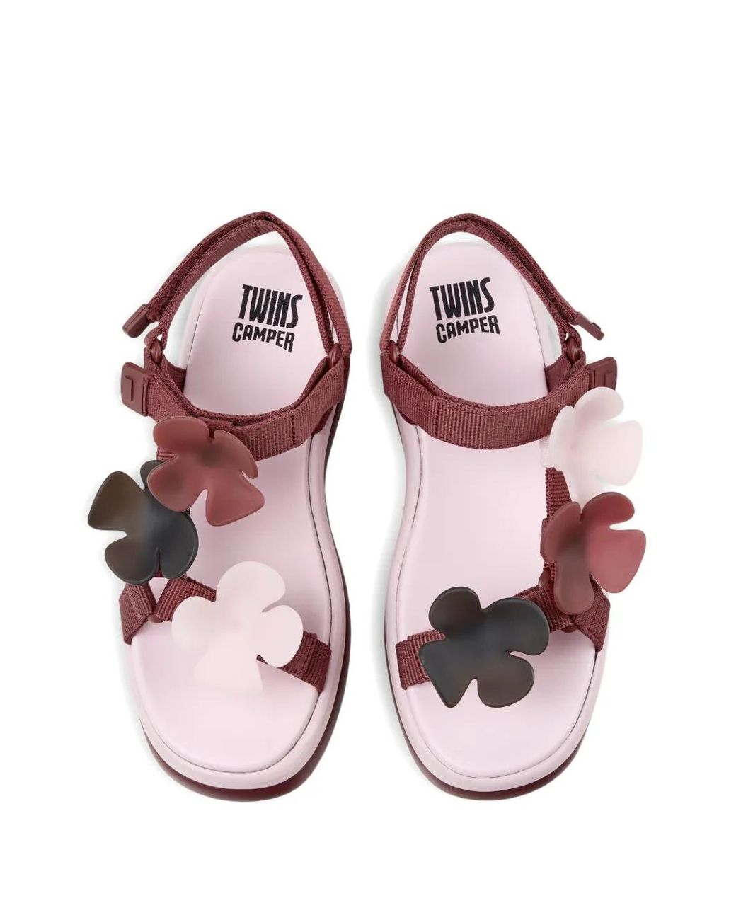 Camper Pink Pelotas Flota Up Flower-Appliqué Sandals