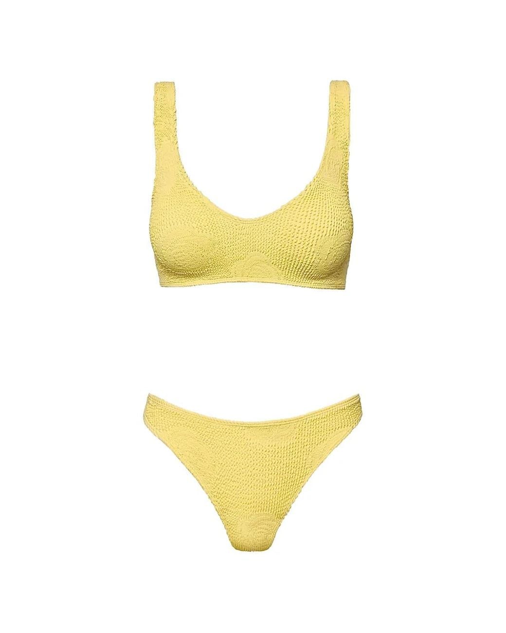 SOFIA ERHAN Yellow Aria Bikini Mit Knitteroptik