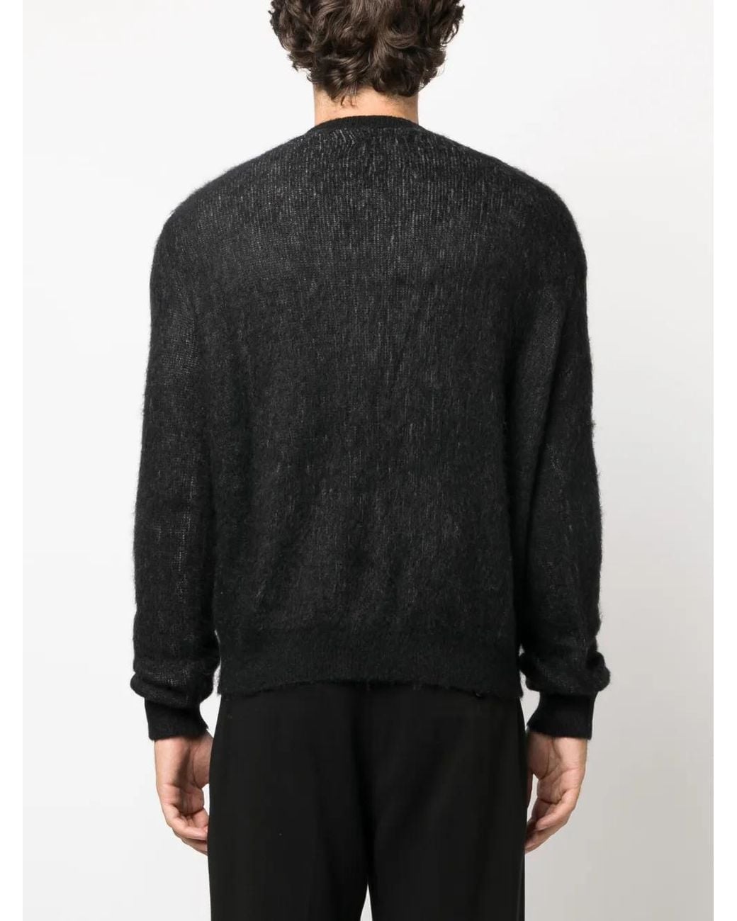 Pull en fil brossé Premier Record Amiri pour homme en coloris Black