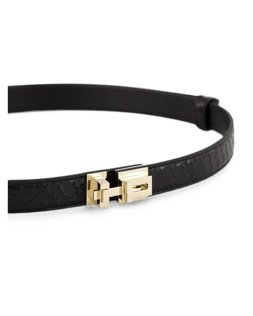 Tom Ford White Braided-Effect T-Clasp Belt