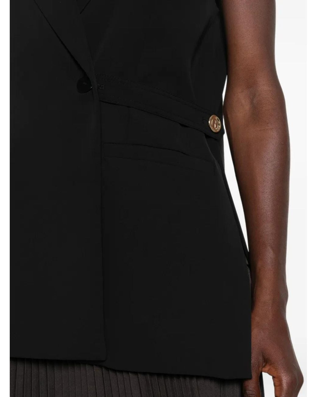 Imperial Black Veste Sans Manches À Boutonnière Croisée
