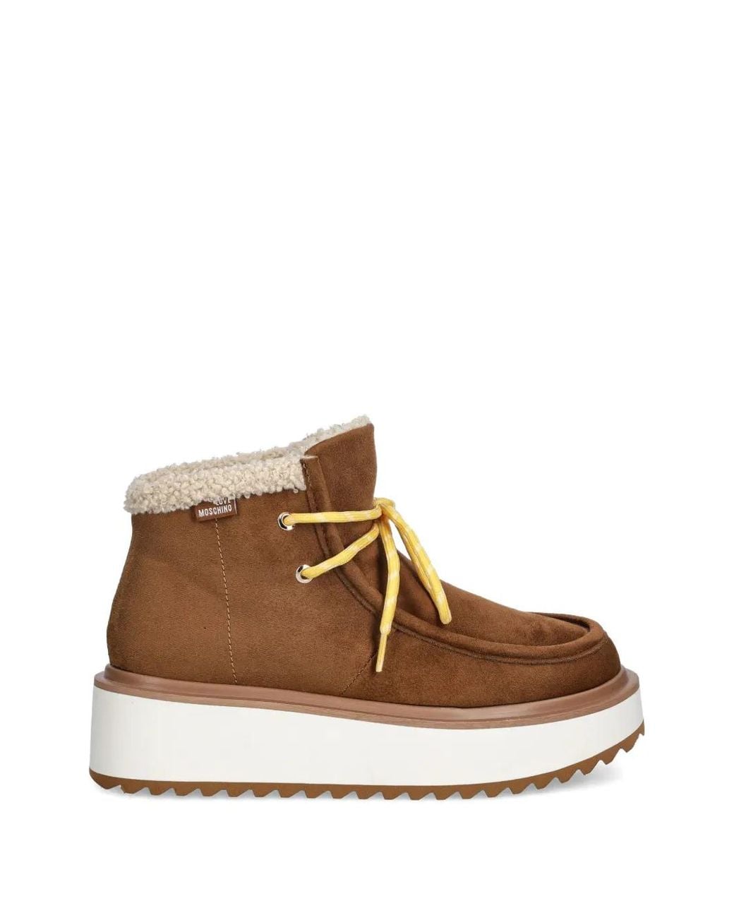 Love Moschino Brown Faux-Fur Platform Boots
