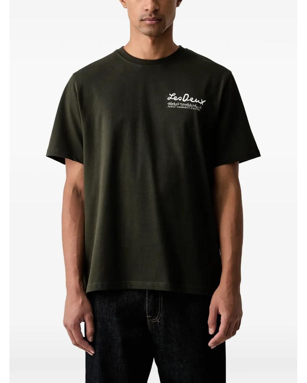 Les Deux Black Rural Graphic-Print T-Shirt for men