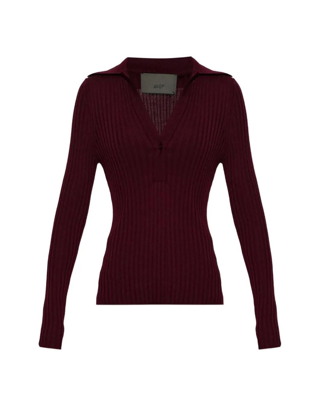 Akep Purple Ribbed-Knit Wool Sweater