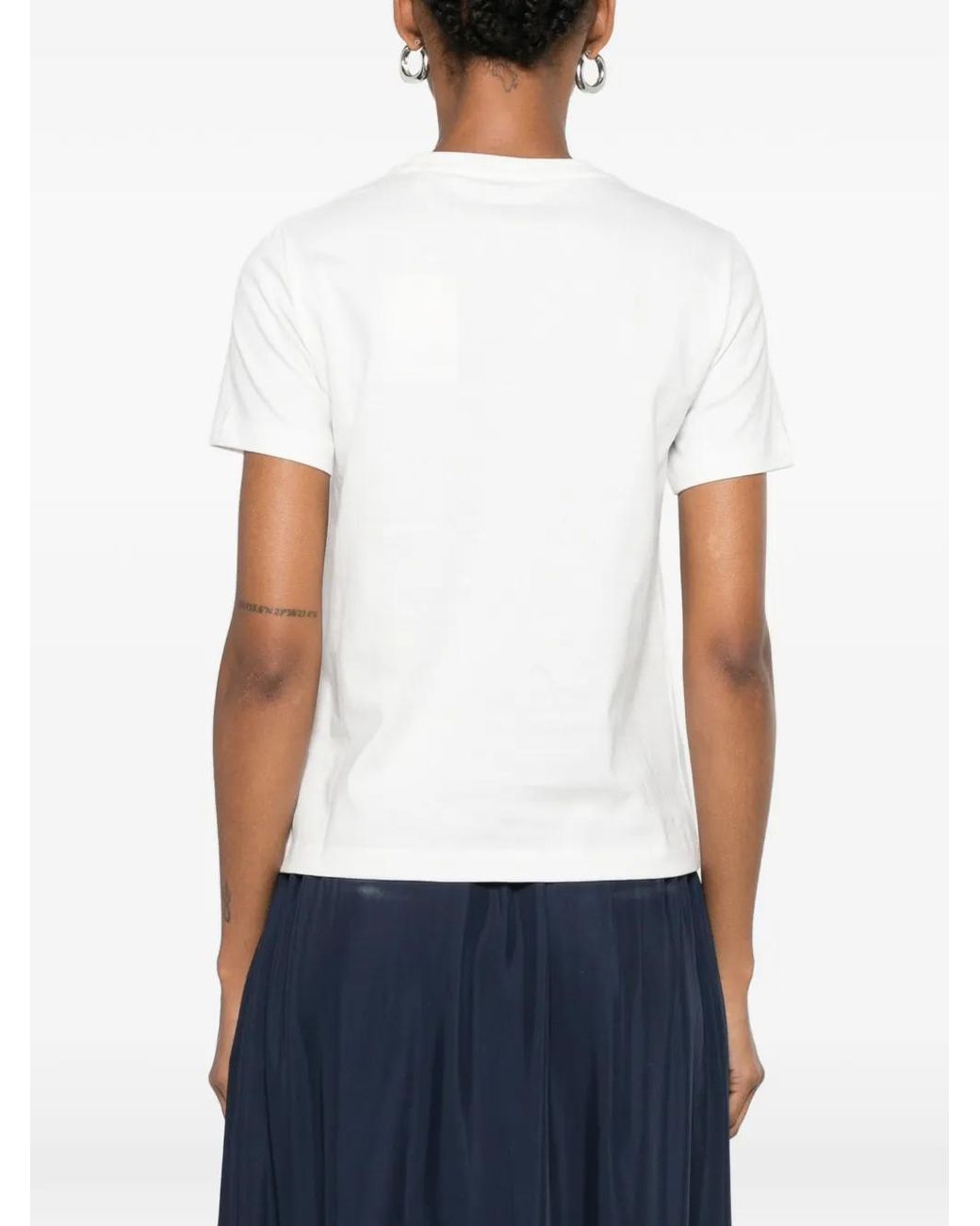 Gant White Logo-Embroidered T-Shirt