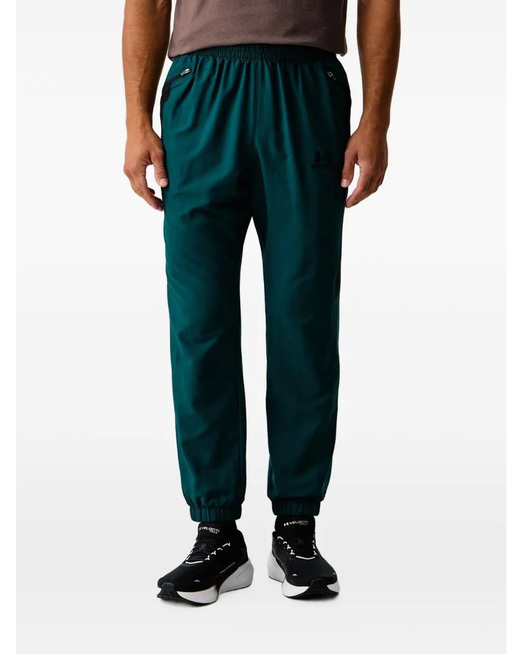 Under Armour Black Tech Tm Sport Logo-Print Elasticated Track Pants for men