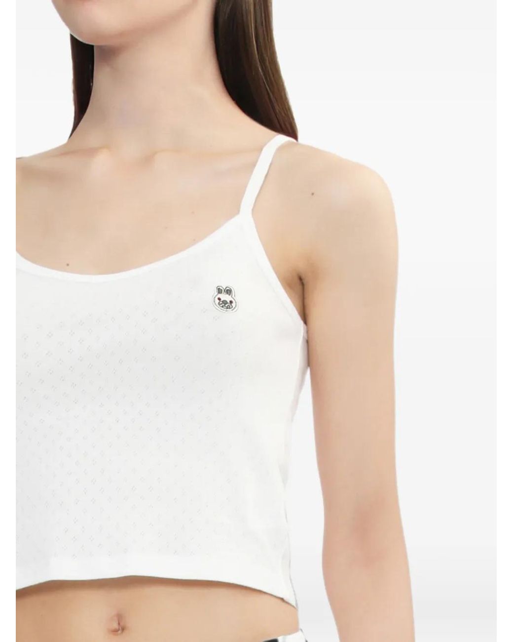 AAPE BY A BATHING AP White Baby Doppy-Patch Pointelle-Knit Tank Top
