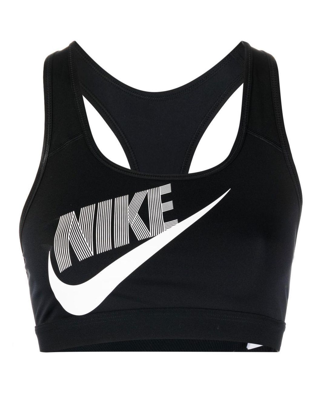 Nike Logo Swoosh Sports Bra in Black Lyst Canada