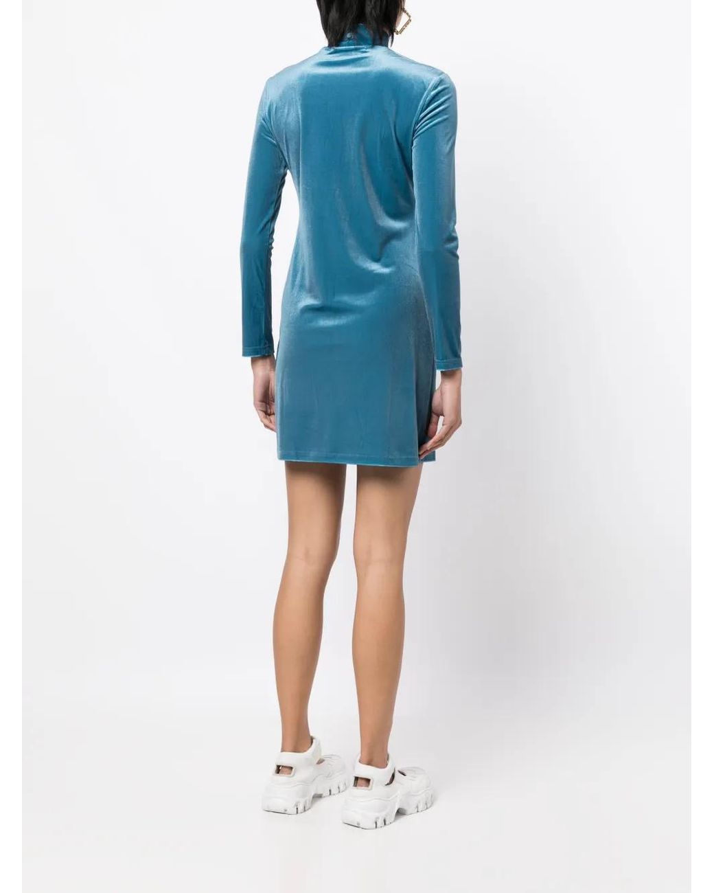 ROKH Blue Long Sleeves Stretched Dress