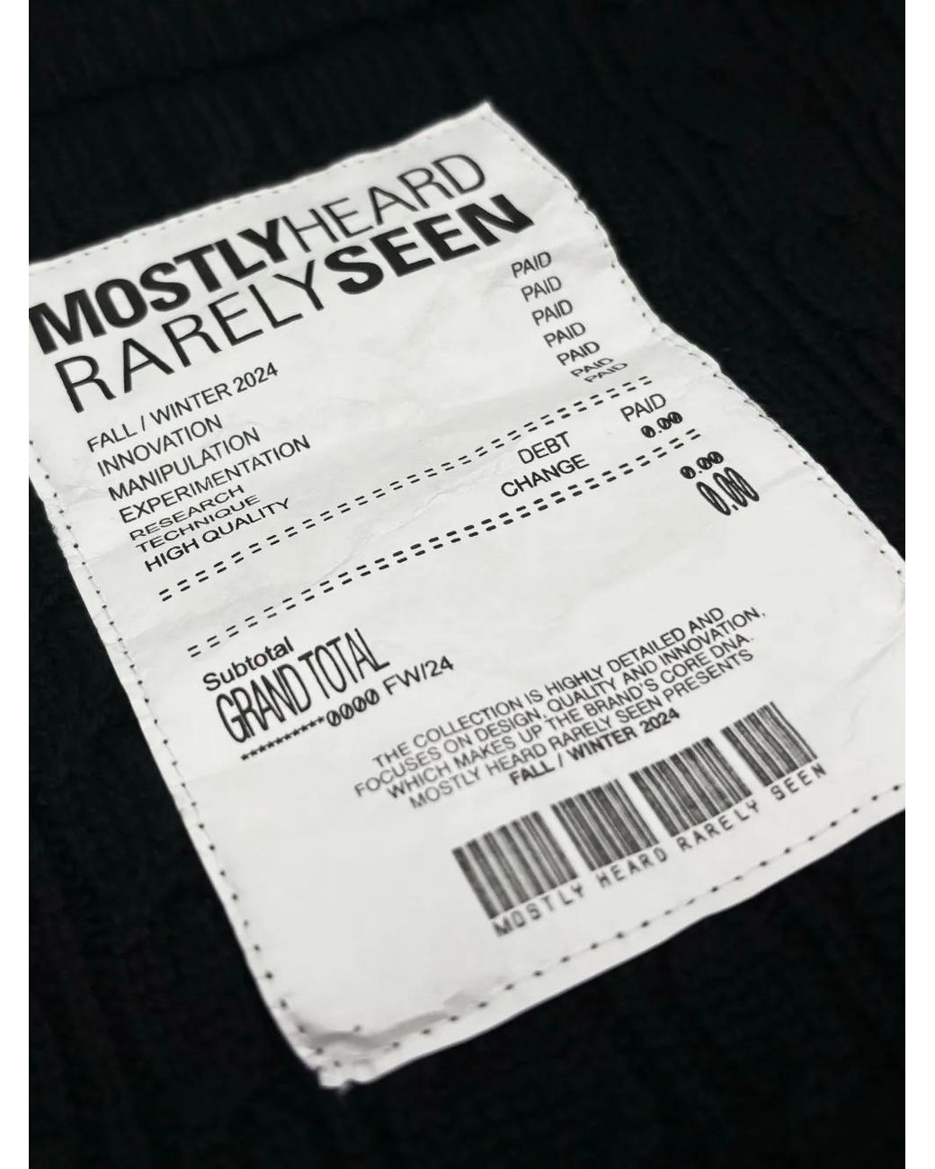 Mostly Heard Rarely Seen Black Knitted Cut-Out Hoodie for men