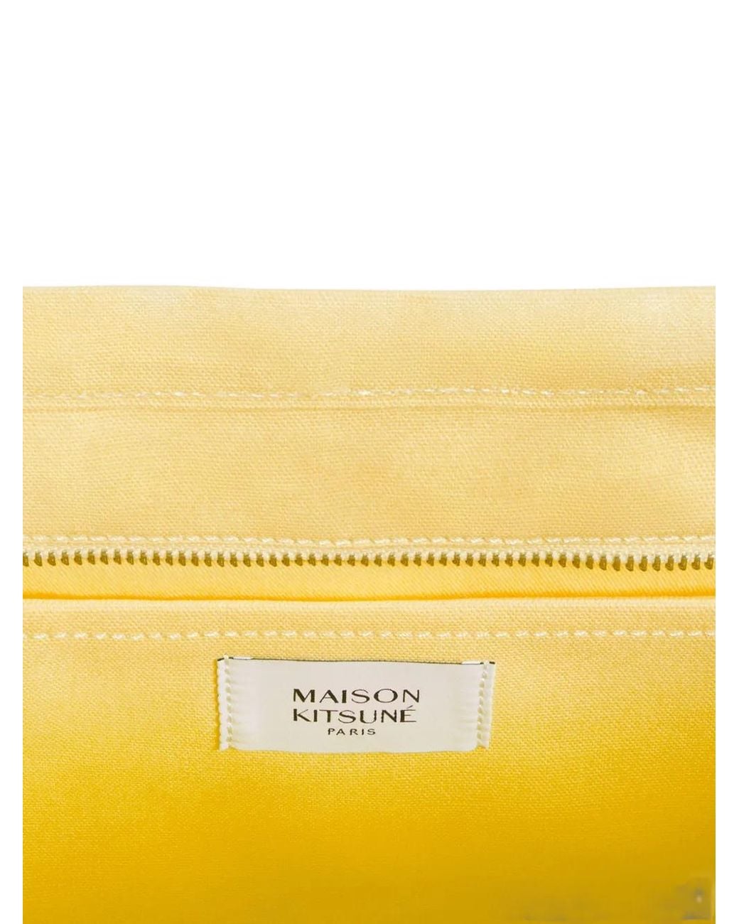 Maison Kitsuné Natural Large Fox Head Tote Bag