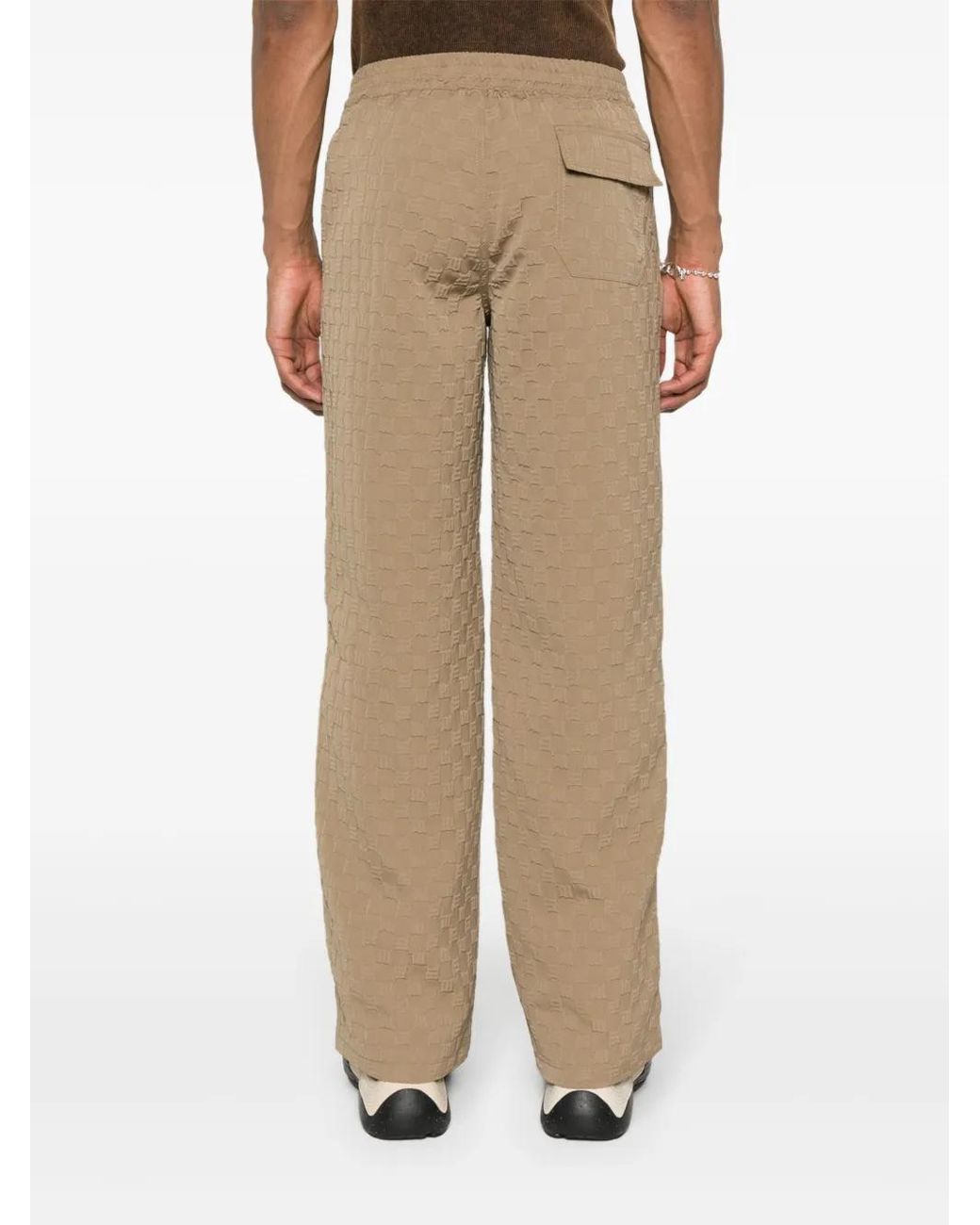 M I S B H V Natural Debossed-Logo Straight-Leg Trousers for men