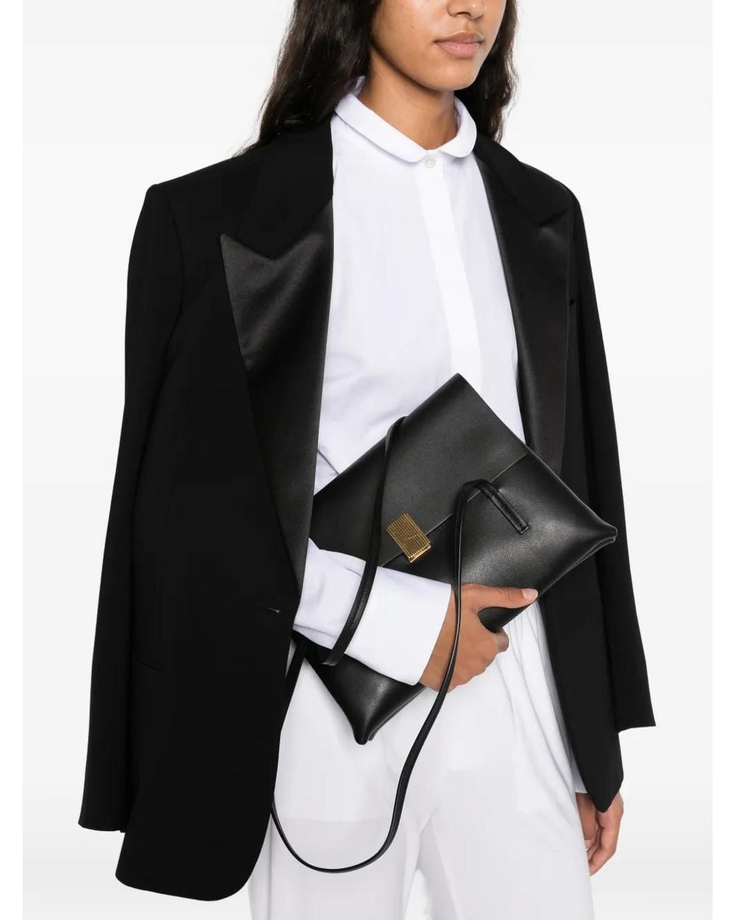 Khaite Black Blake Leather Shoulder Bag