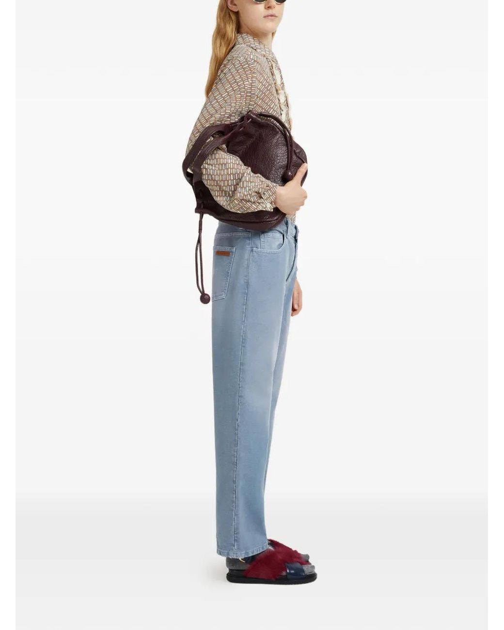Marni Blue Canvas Boyfriend Trousers