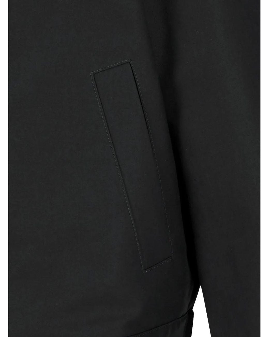 Amomento Black Curved-Sleeve Cotton Jacket for men