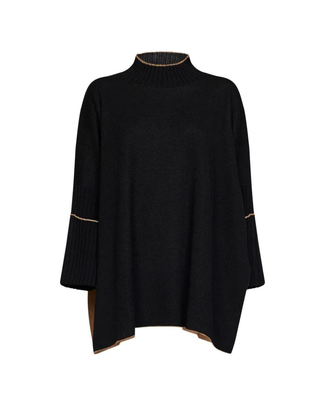 Herno Black Virgin Wool Tunnel-Neck Sweater