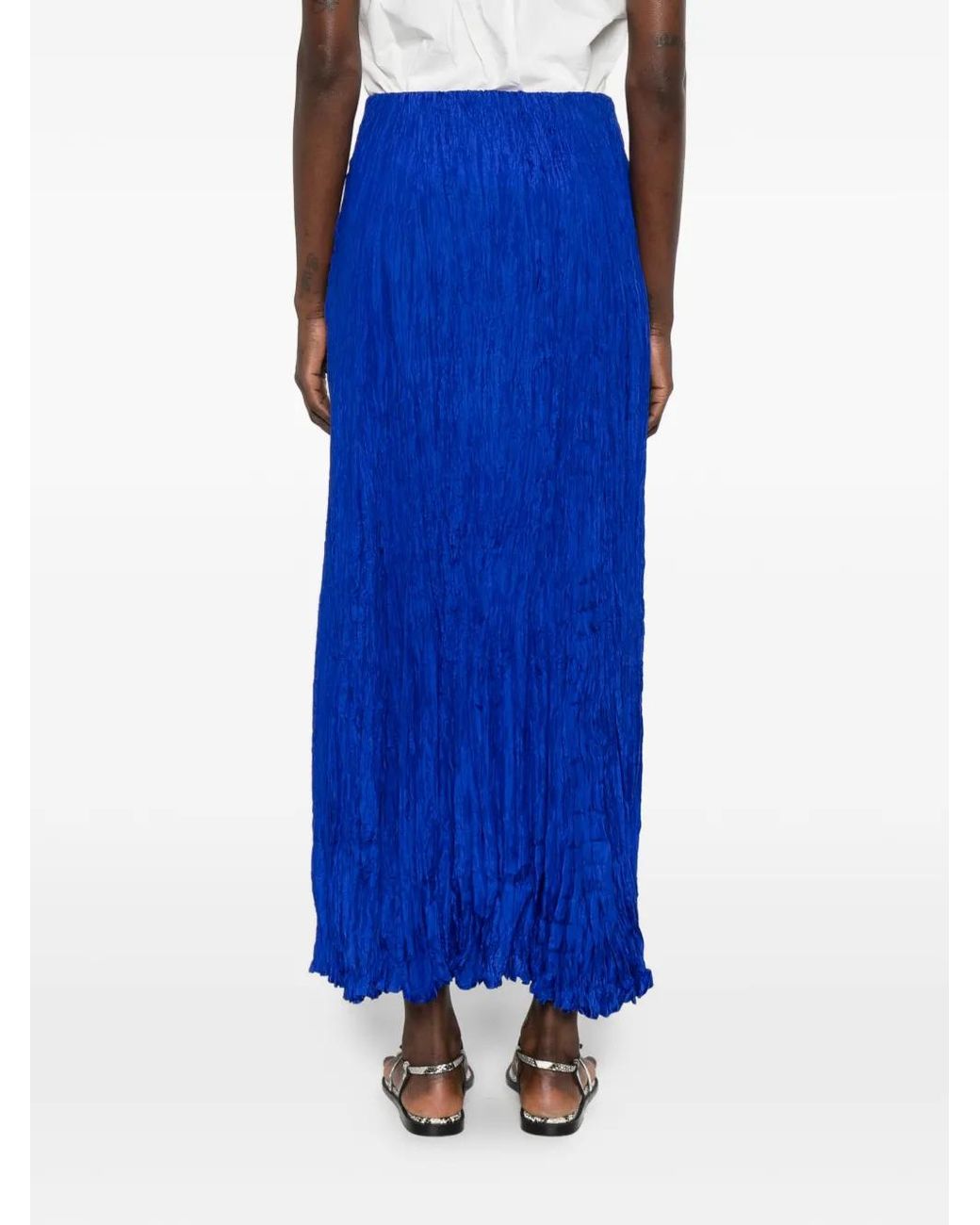 P.A.R.O.S.H. Blue Silk Maxi Skirt