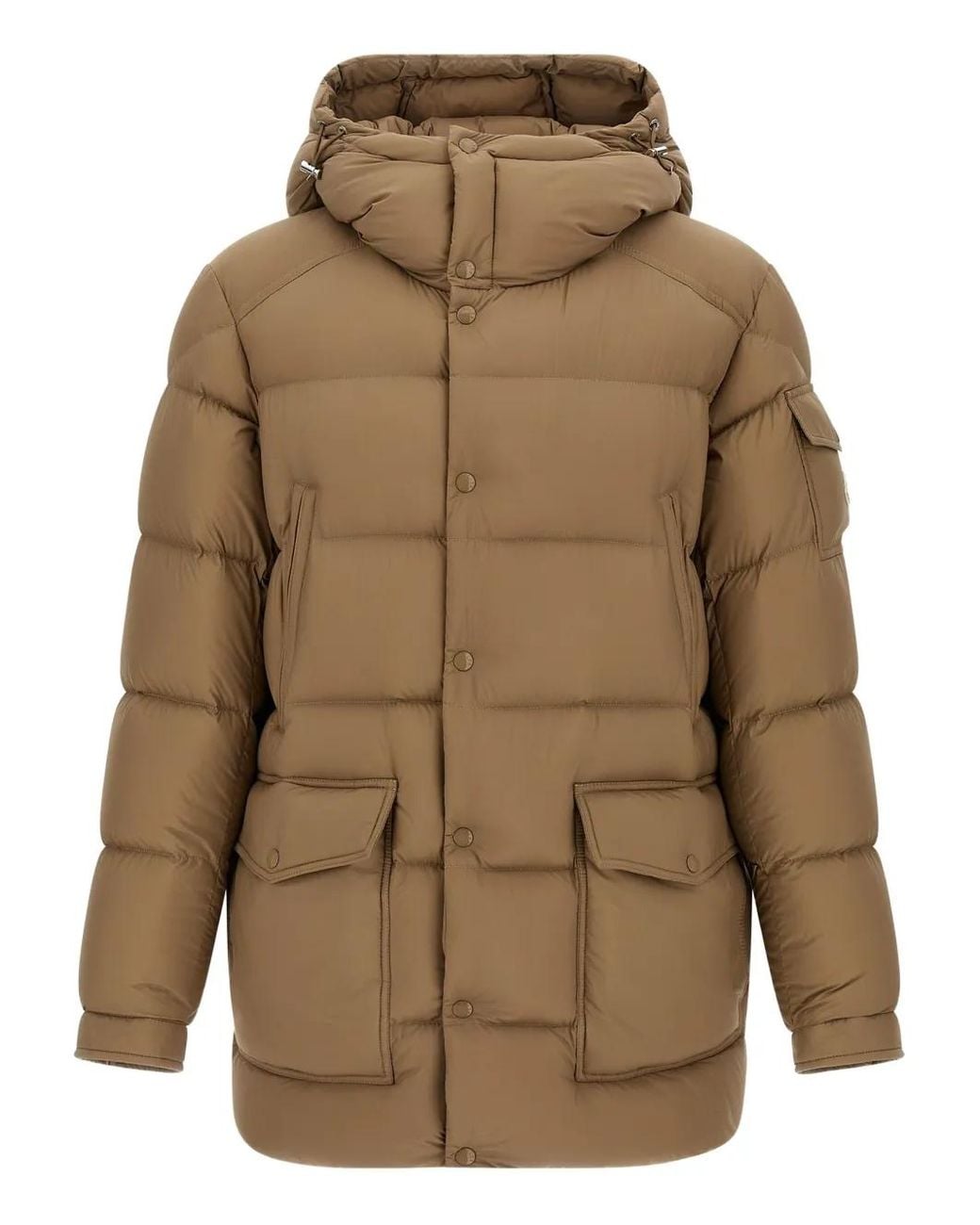 Moncler Green Bretagne Hooded Mid-Length Down Jacket for men