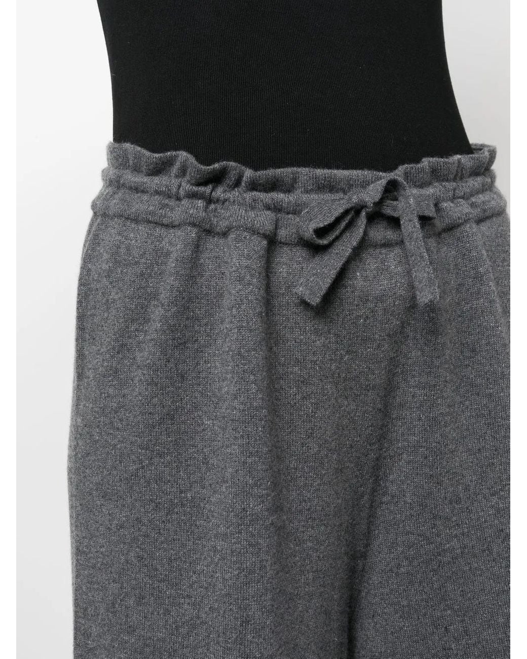 Jil Sander Gray Wide Leg Pants With Drawstring Waistband
