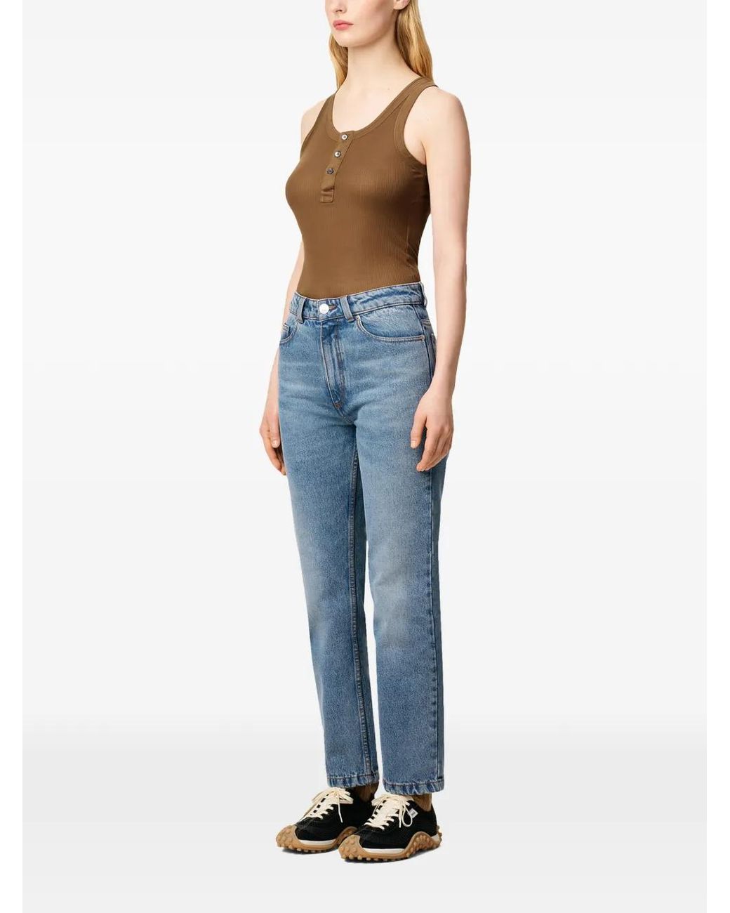 AMI Blue Imperial Cotton Patch Jeans