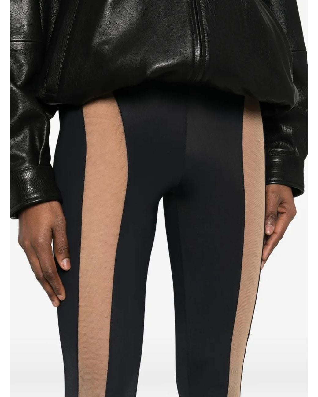 MITILIANE COUTURE Black Legging À Empiècement En Résille